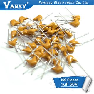 Set 100 tụ điện gốm 1uf 20% 5.08mm 105 50v mlcc