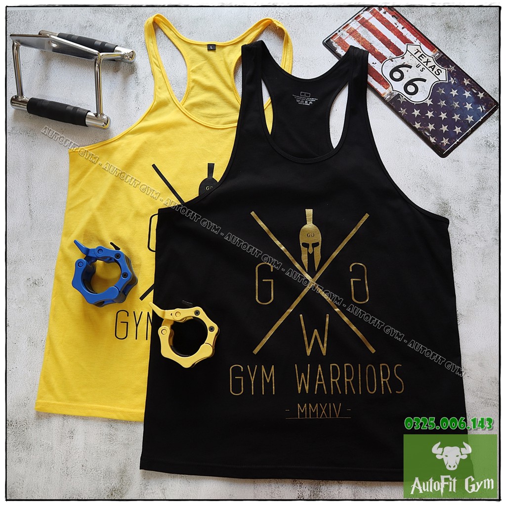 Áo Ba Lỗ Nam WARRIORS Áo Tank Top Thể Thao, Tập Gym dây stringers hàng nhập khẩu [AUTOFIT GYM]