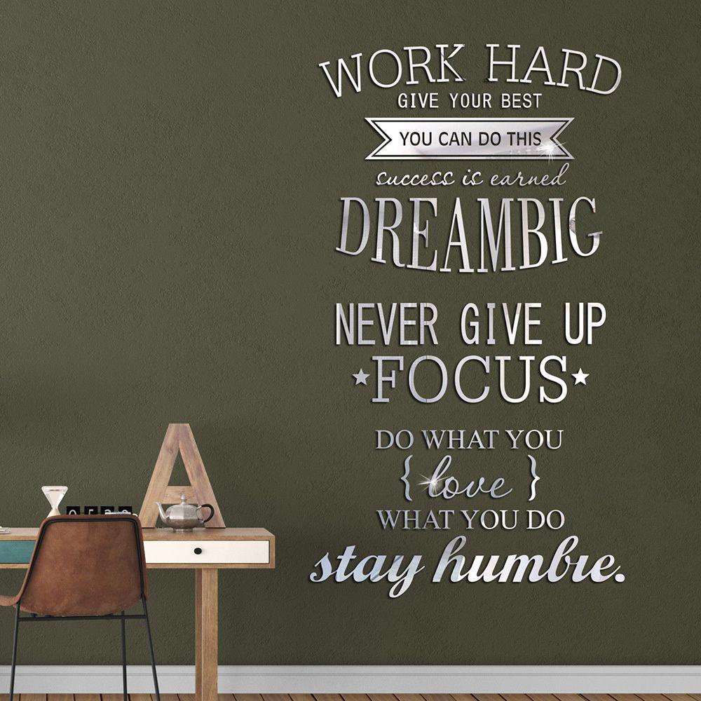 PINEVN Miếng Dán Tường Hình Câu Nói Động Lực Độc Đáo Trang Trí Nhà Cửa / Văn Phòng
