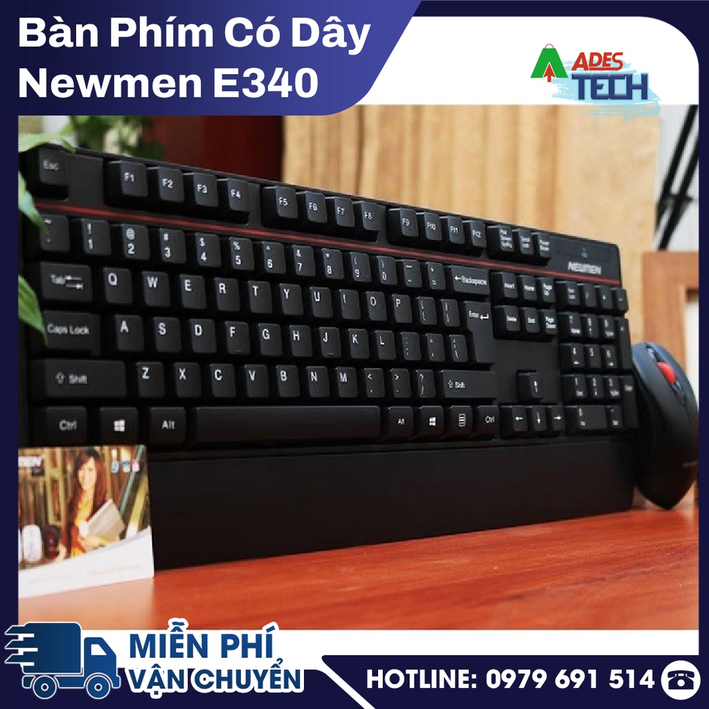 Bàn Phím Có Dây Newmen E340 | Bàn Phím Có kê tay | Chống Nước Vượt Trội | Bảo Hành Chính Hãng 12 Tháng