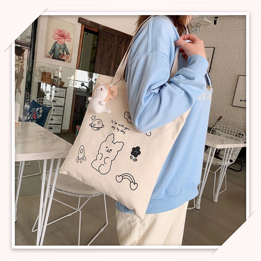 Túi Xách Canvas Sức Chứa Lớn Thời Trang Cho Nữ