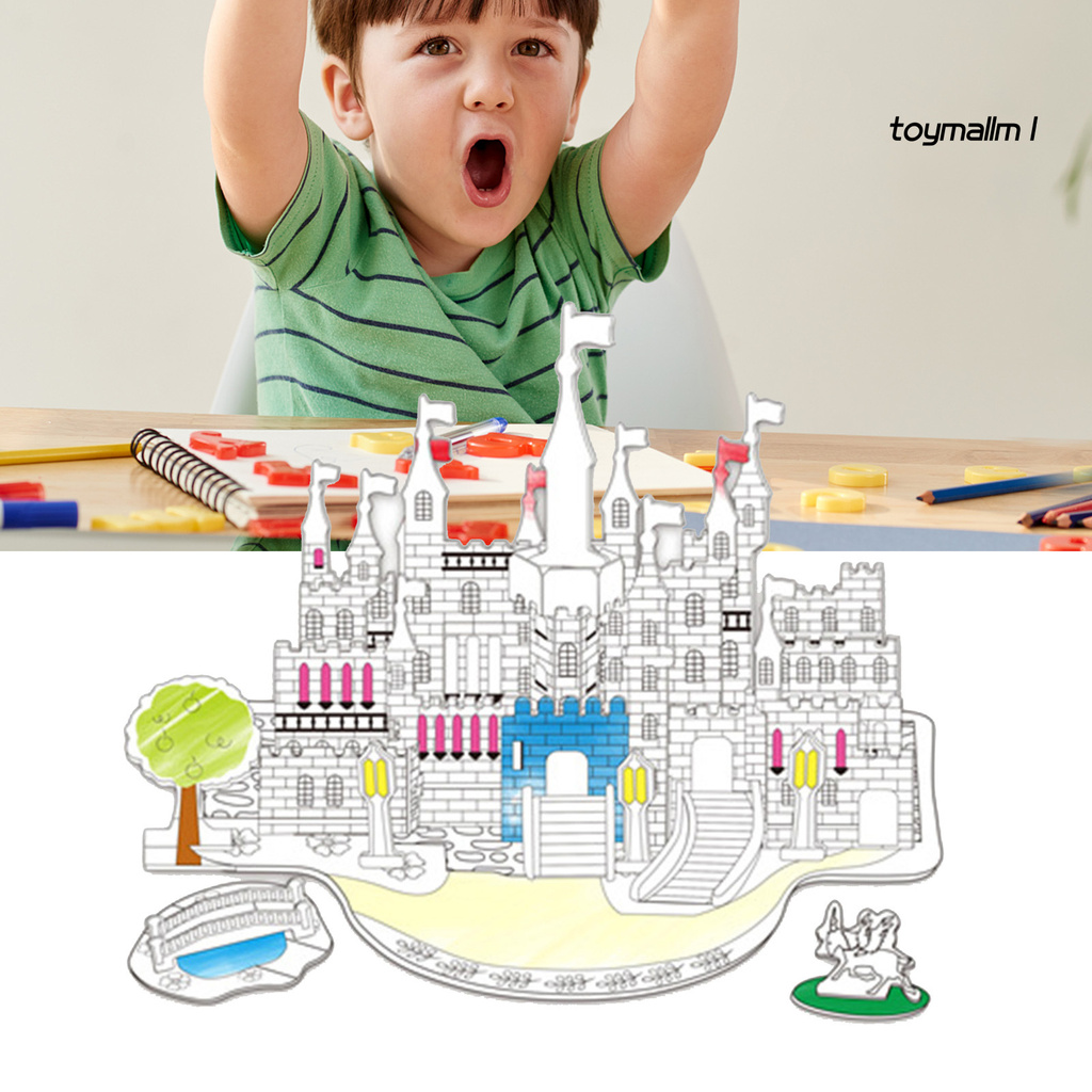 toymall Cardboard Playhouse 3D Puzzle Jigsaw DIY Art Craft Children Educational Toy