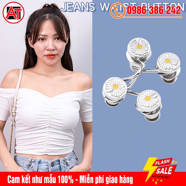 Khuy Cài Điều Chỉnh Thắt Lưng Quần Jean, Chân Váy Bằng Kim Loại Hình Hoa Cúc Xinh Xắn