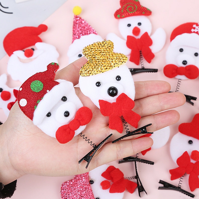 Kẹp tóc lò xo noel kute quà tặng giáng sinh dễ thương cho bé