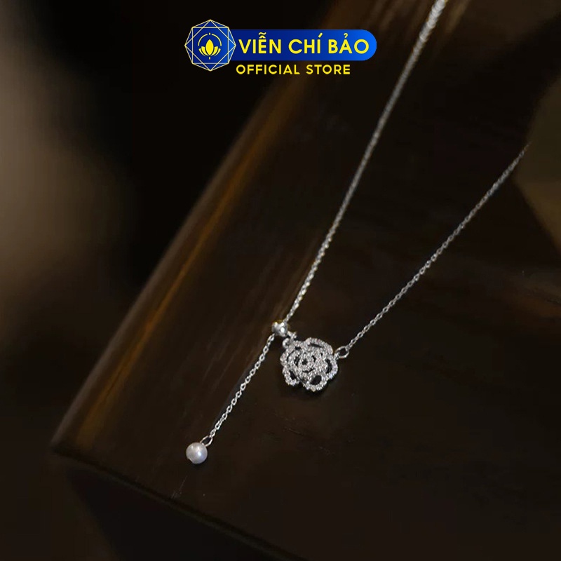 Dây chuyền bạc nữ Black Rose chất liệu bạc 925 thời trang phụ kiện trang sức nữ Viễn Chí Bảo D000229