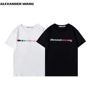 Áo Thun Cotton Ngắn Tay Thêu Chữ Alexander Wang Thời Trang Cho Nam Nữ