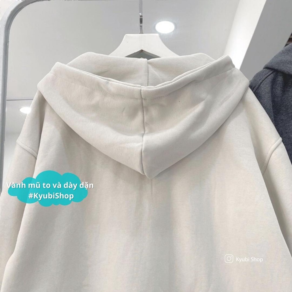 Áo Khoác Hoodie Trơn Nhiều Màu Nam Nữ Ulzzang Form Rộng Unisex (Có Bigsize) - KYUBI AKZ02