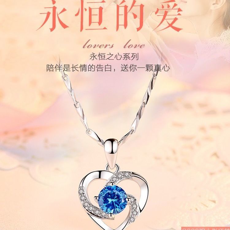 vòng cổ Bạc 999sterling Mặt Trái Tim Quà Tặng Valentine