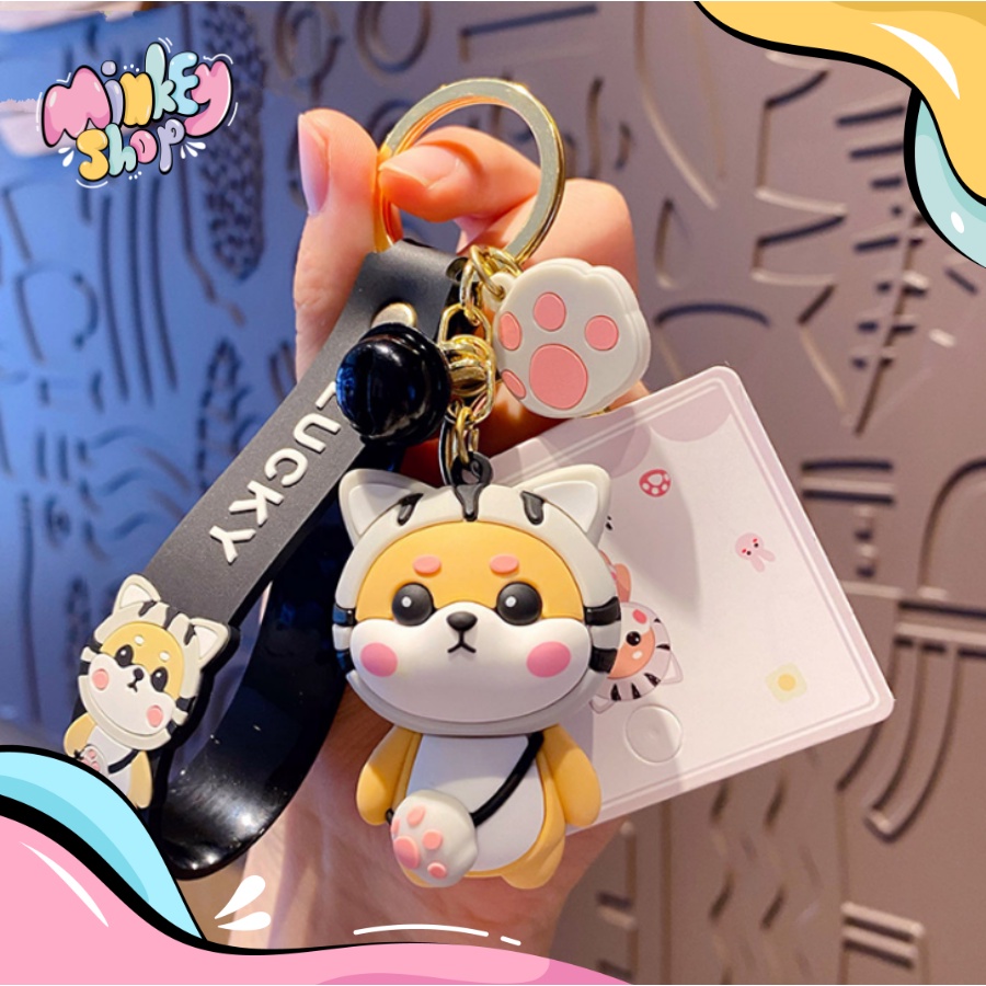 Móc Khoá Hổ LUCKY Dễ Thương Đáng Yêu Nhiều Màu Cute Phụ Kiện Túi Xách, Balo, Ô Tô Hottrend 2022  -Minkey