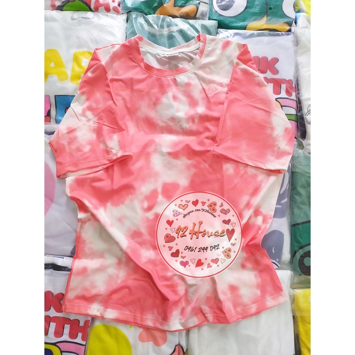Combo 10 Áo thun tay lỡ loang màu / Áo phông unisex phom rộng
