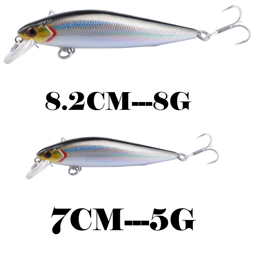 Hàng Mới Về Mồi Câu Cá Giả Bằng Nhựa Cứng 8.2cm / 8g Và 7cm / 5g