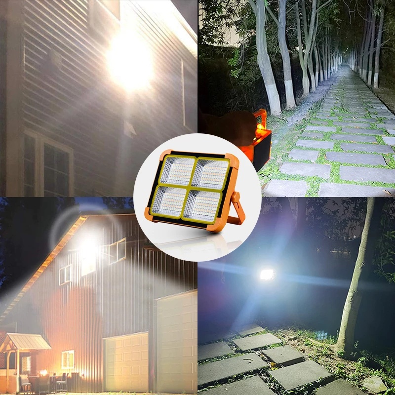 Đèn Pha LED 4 Chế Độ 300W Chống Nước Kèm Sạc Tiện Dụng
