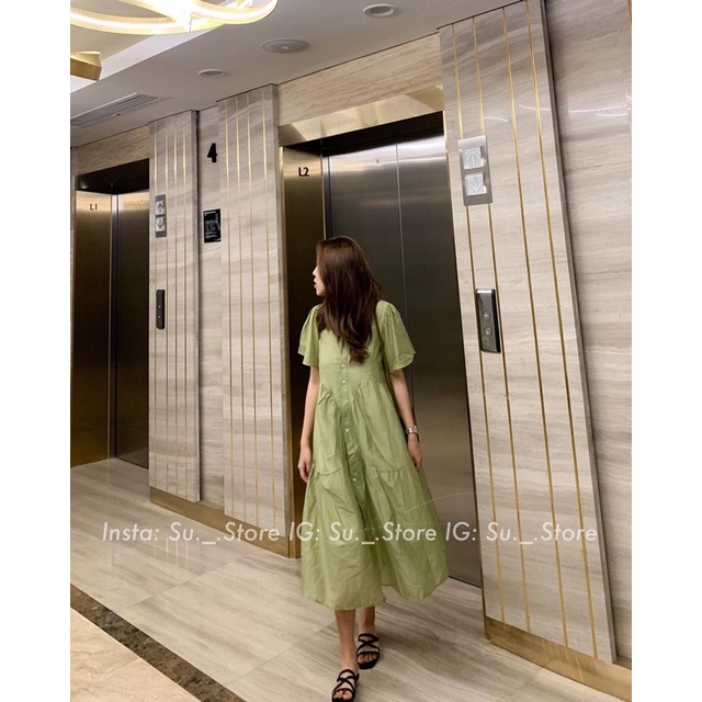 Set váy tơ voan lụa cúc dọc kèm váy 2 dây S315 SUSTORE