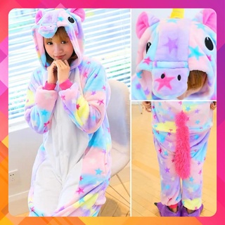Bộ Đồ Thú Kì Lân Sao/ Unicorn Pijama Bông Liền Thân Cho Người Lớn