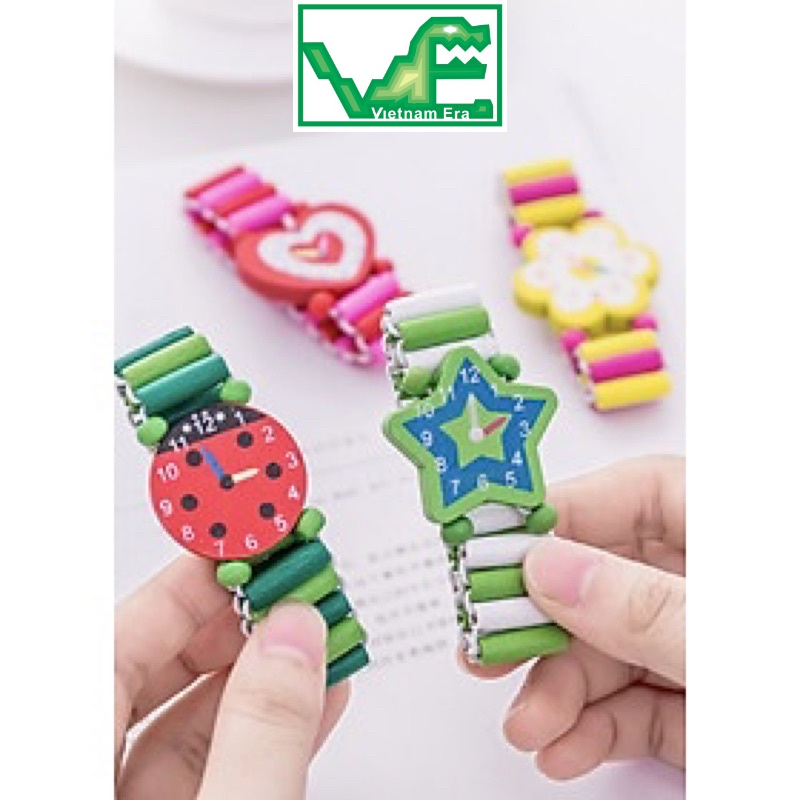 Vòng Đeo Tay Bằng Gỗ Giả Đồng Hồ Dễ Thương Dành Cho Bé Trai Gái