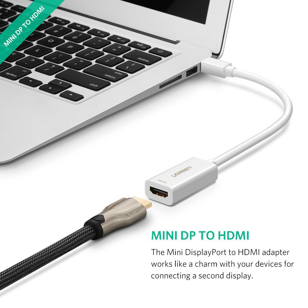 Ugreen 40361 - Cáp chuyển Mini Displayport to HDMI ( âm )  hỗ trợ 4k ✔HÀNG CHÍNH HÃNG ✔