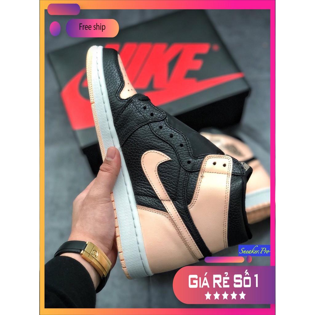 Giày thể thao AIR Jordan 1 Retro High Black CrimsonTint siêu đẹp dành cho nữ