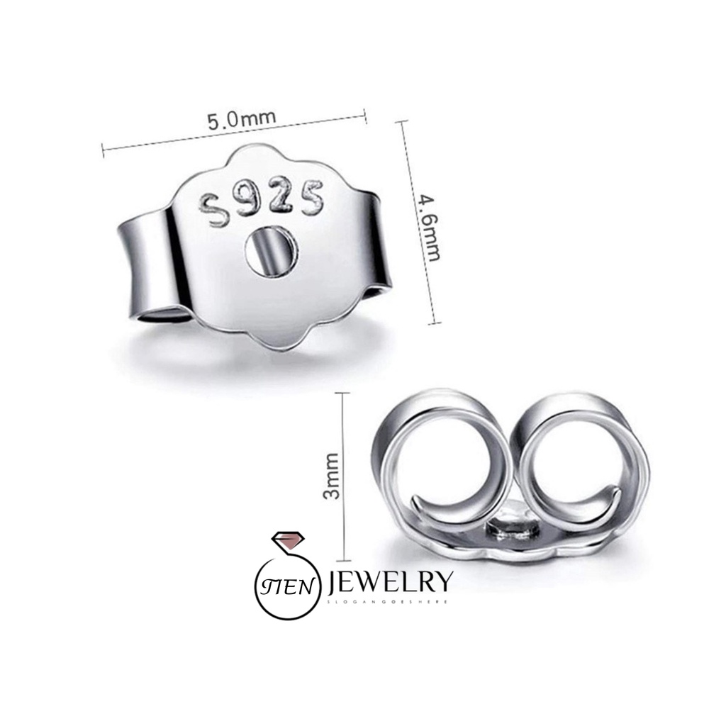 Chốt khuyên tai bạc 925 unisex phong cách Hàn Quốc, chốt bông tai dành cho nam và nữ - Tien Jewelry