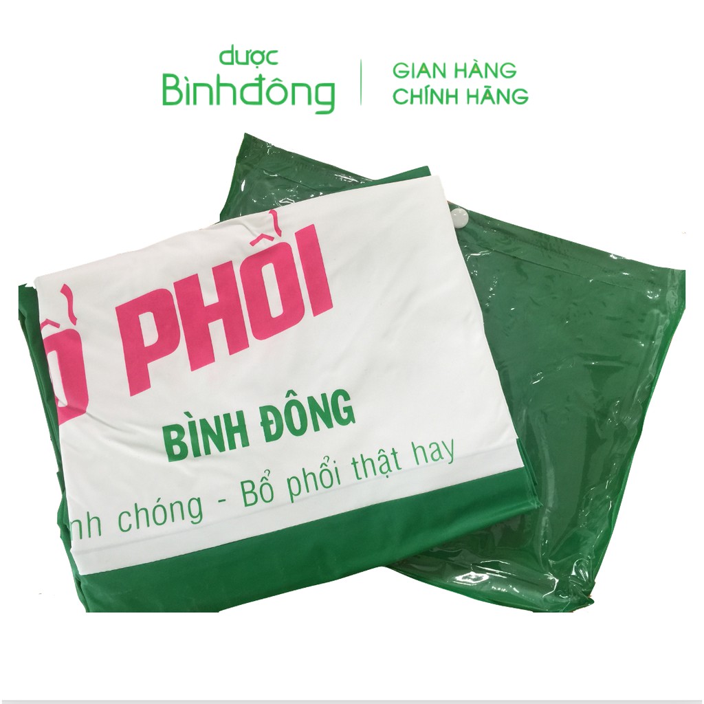 Áo mưa Dược Bình Đông màu xanh logo Thiên Môn Bổ Phổi