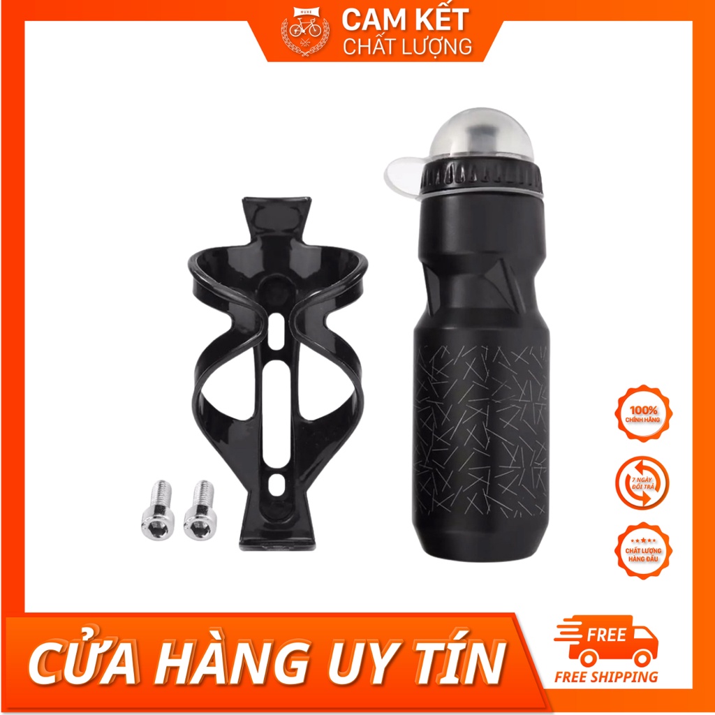 Bộ bình nước và giá đỡ bình nước kèm gọng gắn xe đạp chất lượng cao