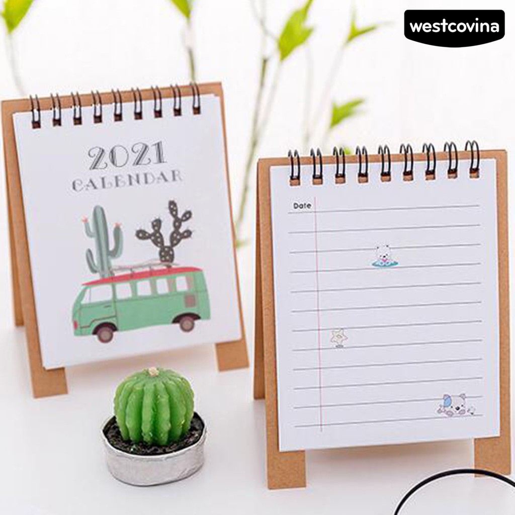 Lịch Để Bàn 2021 Mini Họa Tiết Hoạt Hình Xinh Xắn