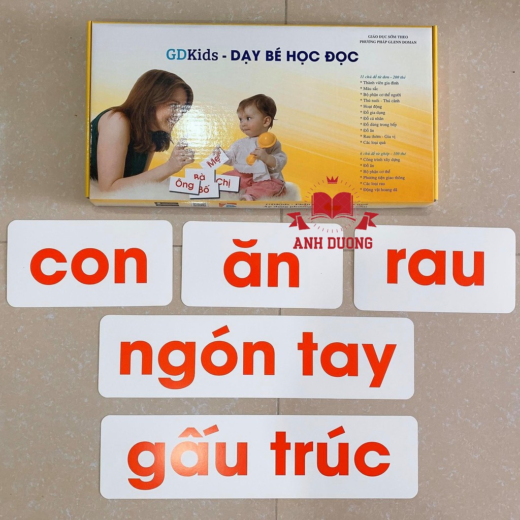 THẺ HỌC ĐỌC TIẾNG VIỆT CHUYÊN SÂU 300 THẺ GDKIDS -CHUẨN GLENN DOMAN