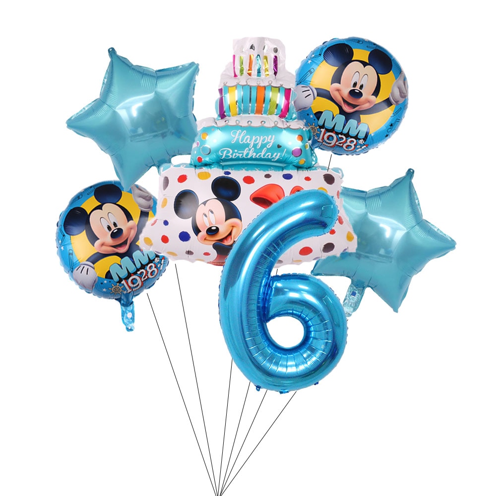 Set 6 Bong Bóng Lá Nhôm 18inch Hình Chuột Mickey Minnie Trang Trí Tiệc Sinh Nhật / Tiệc Mừng Em Bé
