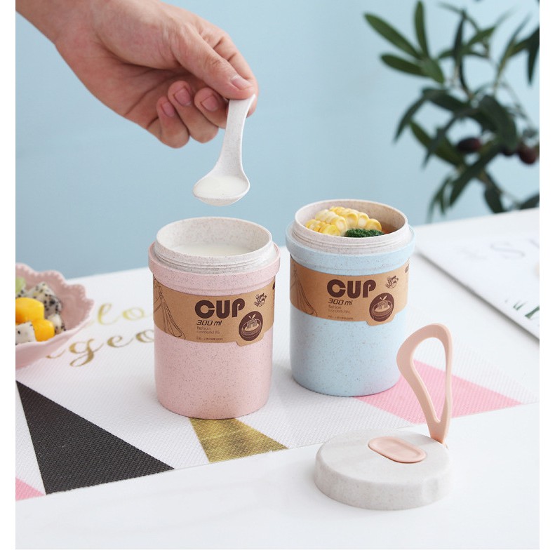 Cốc đựng súp - canh - cháo lúa mạch cầm tay có tay xách | BigBuy360 - bigbuy360.vn