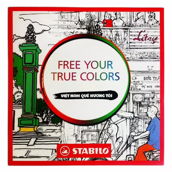Vỉ sáp dầu STABILO Trio 12 màu + Tuyển tập tô màu STABILO SVCB (OP2612B)