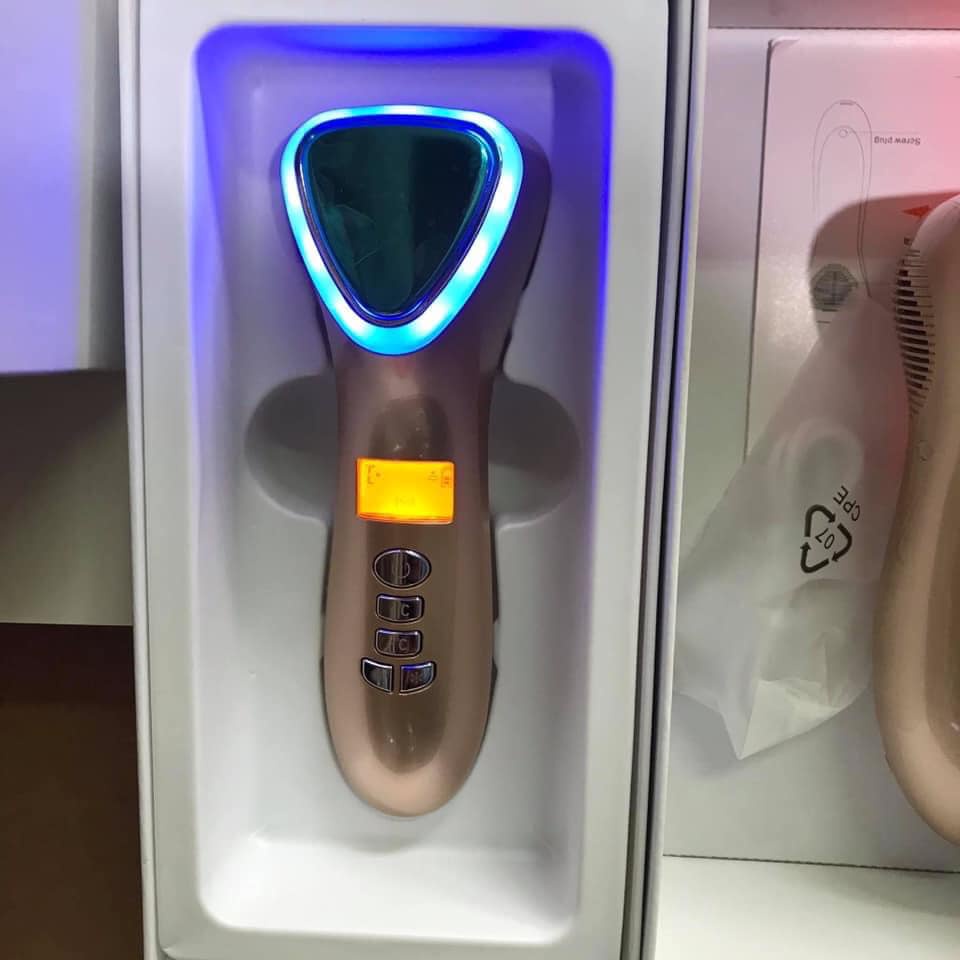 Máy điện di nóng lạnh D002, có ánh sáng sinh học và rung massage