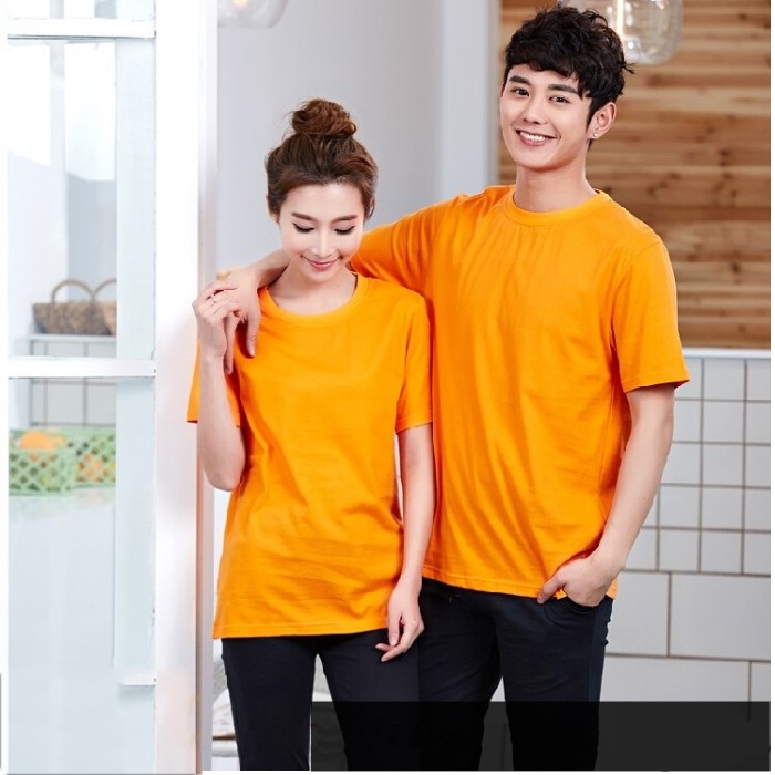 Áo thun trơn màu cam phông unisex nam nữ tay ngắn cổ tròn thun cotton 4 chiều, mềm mịn ATTCN | SG