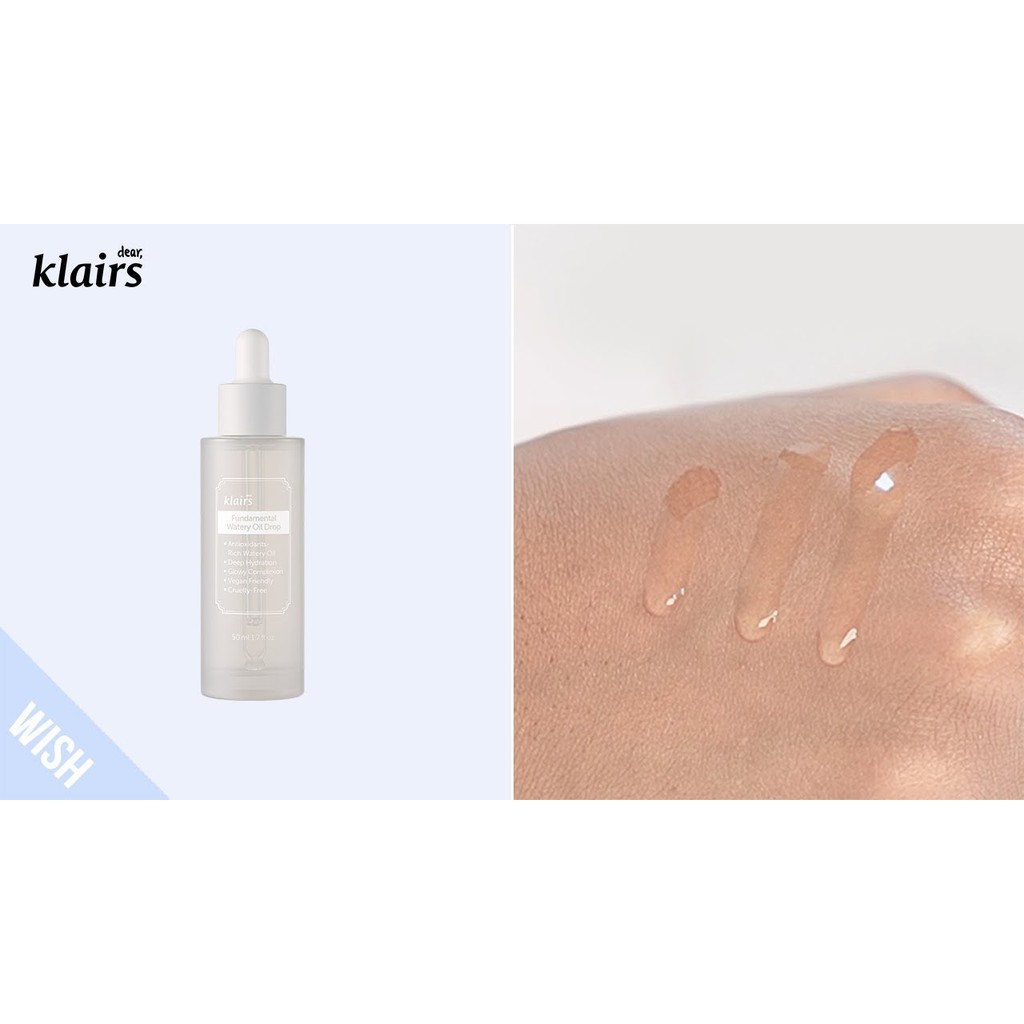 Tinh chất dưỡng ẩm Klairs Fundamental Watery Oil Drop 50ml