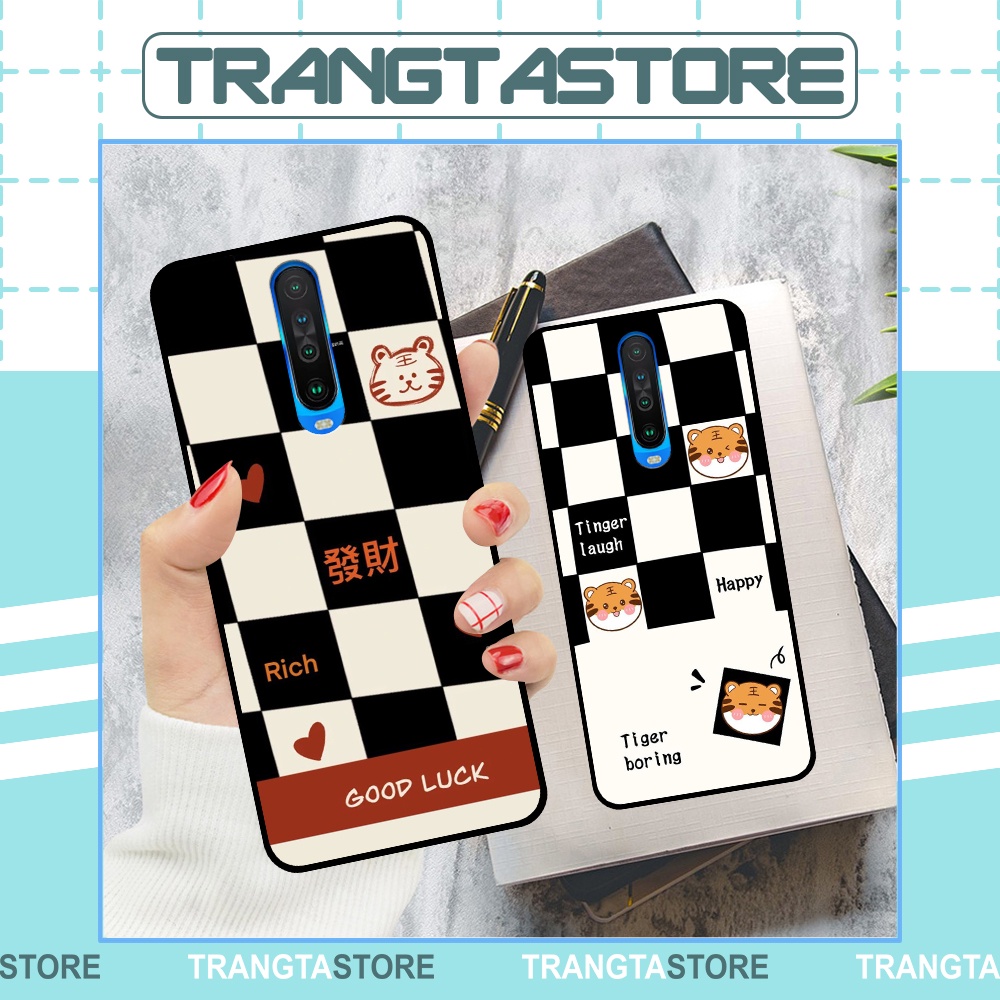 Ốp Xiaomi Redmi K20 / K20 Pro - K30 / K30 5G in hình sọc caro, họa tiết đen trắng dễ thương