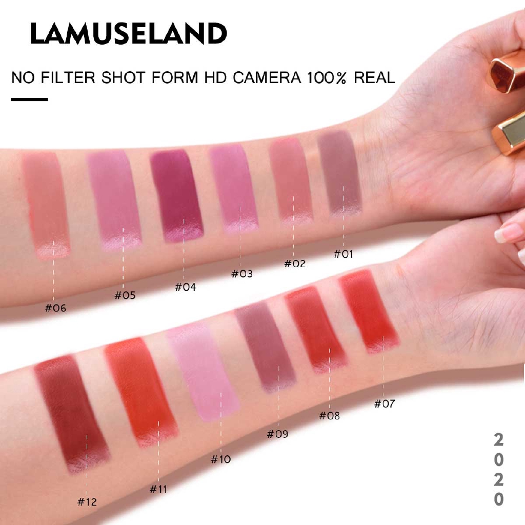 LAMUSELAND Makeup Lip Gloss and Waterproof Black Eyeliner Pen LAS402 Set 12Pcs/Set | BigBuy360 - bigbuy360.vn