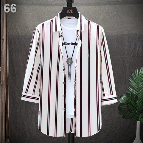 áo sơ mi nam ngắn tay mùa hè Hàn Quốc khoác đẹp trai thời trang giản dị sọc thương hiệu năm điểmT