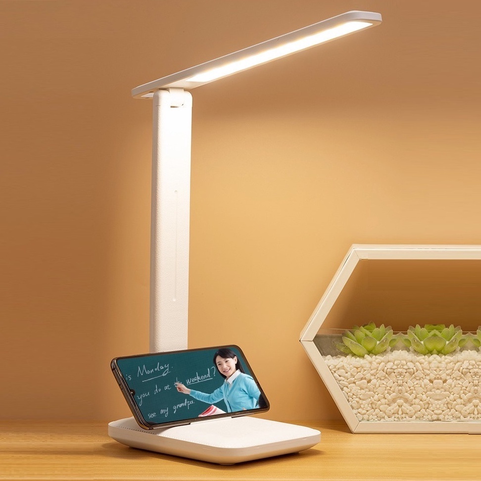 ĐÈN BÀN LED ĐỂ BÀN HỌC SẠC USB ĐIỀU CHỈNH ĐỘ SÁNG ĐẾ KỆ ĐIỆN THOẠI ĐỂ TRÊN BÀN LÀM VIỆC, ĐỂ HỌC BÀI, ĐỌC SÁCH