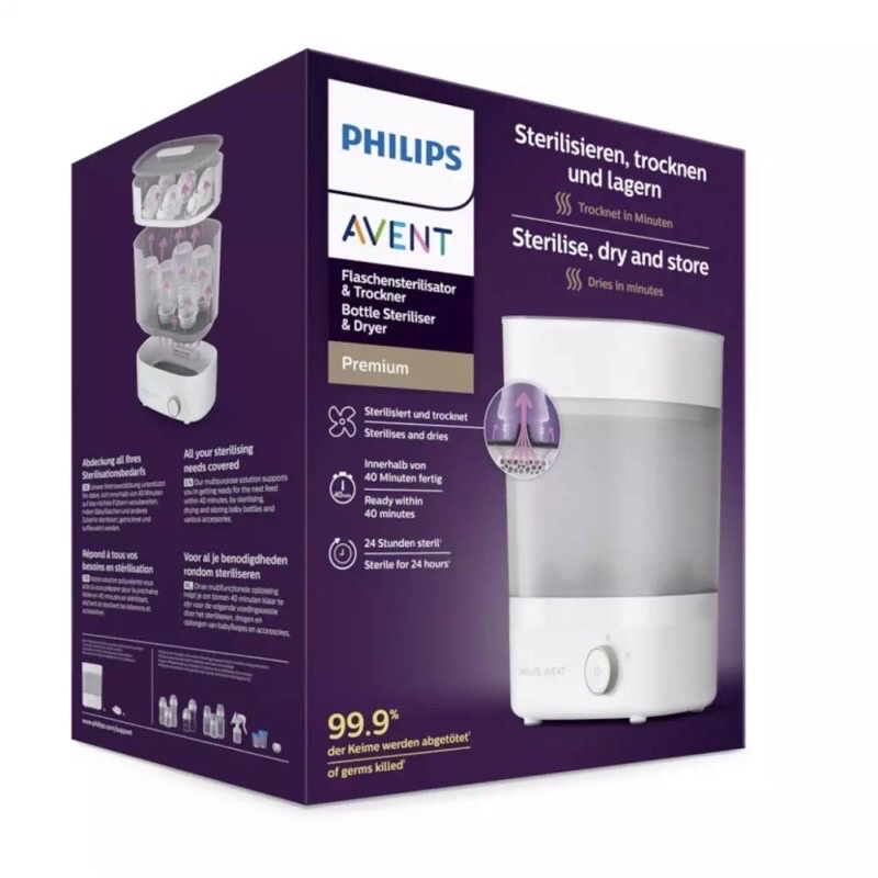 Máy tiệt trùng và sấy khô bình sữa Starlight Plus (SCF293/00) hiệu Philips Avent bảo hành chính hãng toàn cầu 2 năm