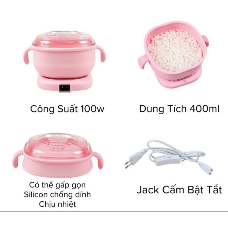 Nồi silicon nấu sáp wax lông , Pro wax 200 tiện lợi,  phiên bản cao cấp