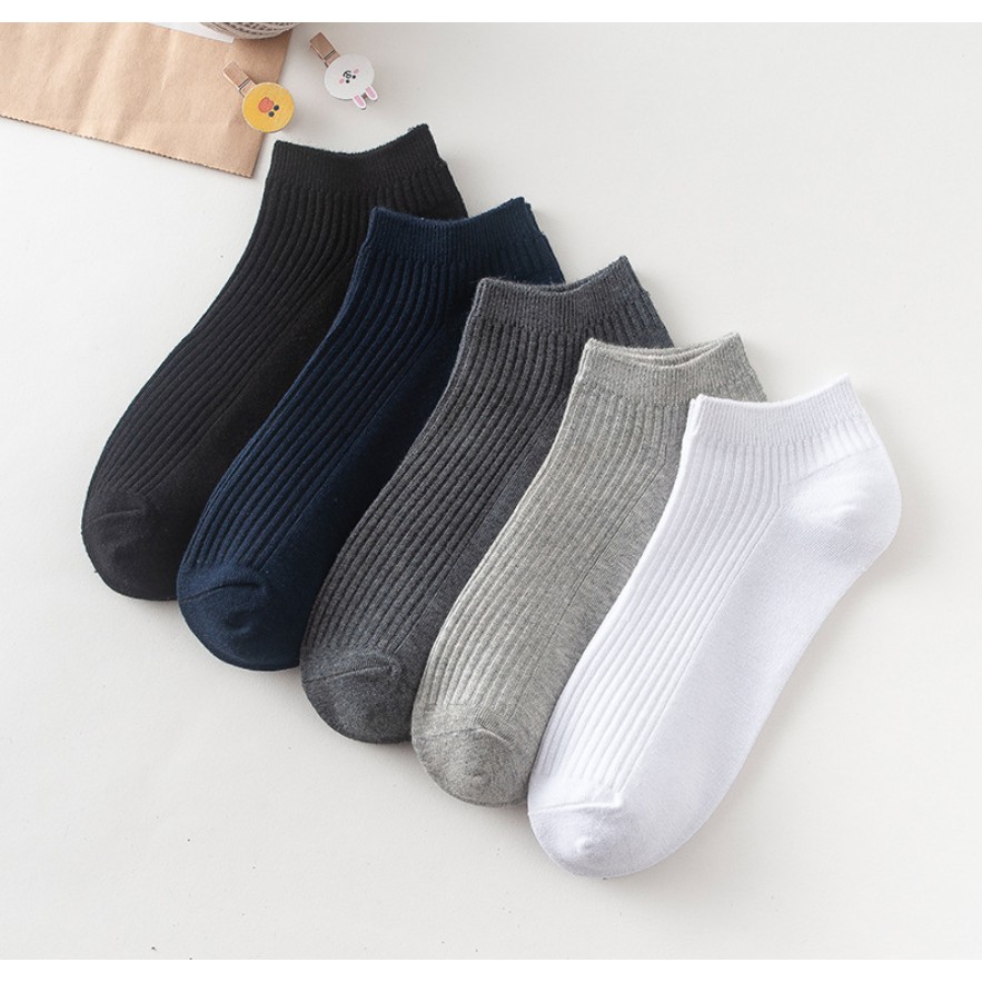 Tất cotton cổ vừa thấm hút mồ hôi thoáng khí chống hôi chân nam nữ unisex nhiều màu mềm mại