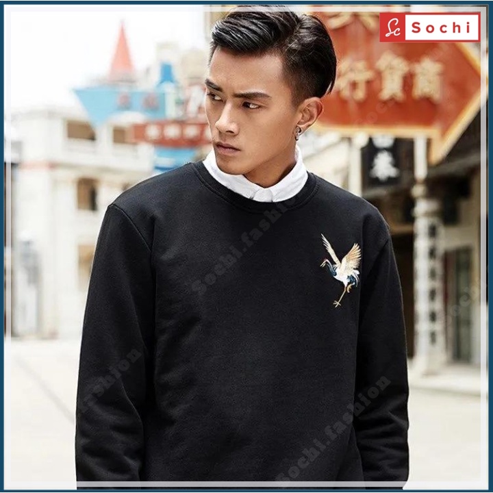 Áo phông đẹp tay dài nam nữ, áo thun nam tay dài, phong cách  in hình con hạc mã SW629