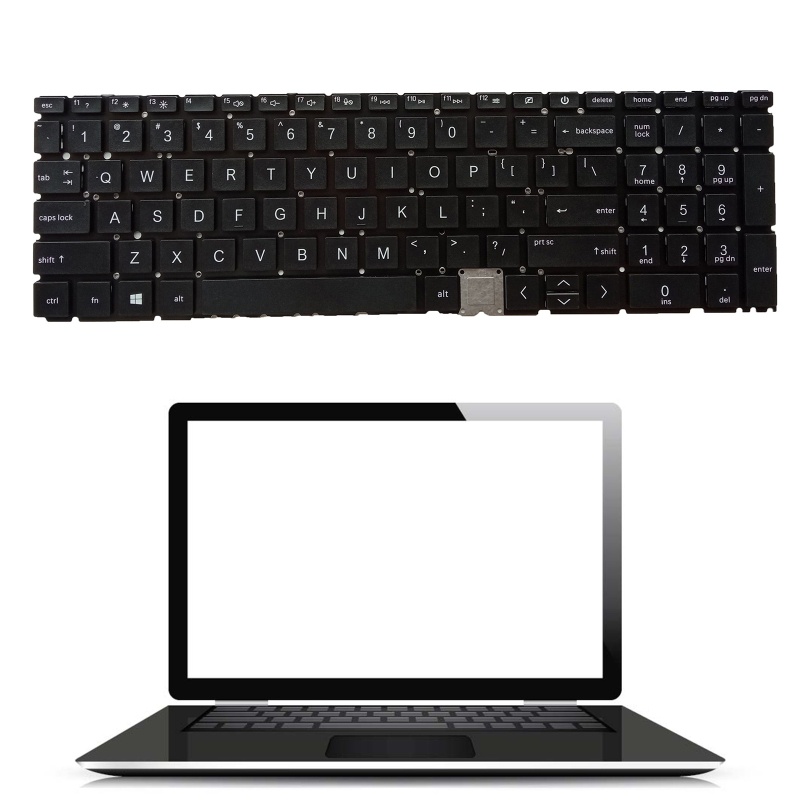 Bàn Phím Tiếng Anh Không Khung Cho HP ENVY 15-ed 15-ed0000 15m-ed0000 Màu Đen