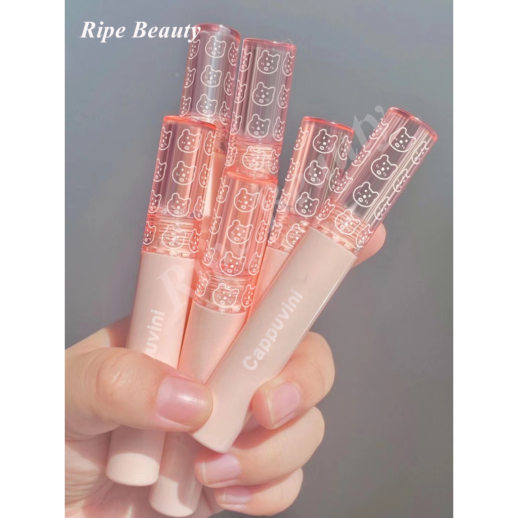 Son Bóng Cappuvini Có Dưỡng Căng Bóng Mềm Mịn Môi Vỏ Gấu Hàng Nội Địa Trung