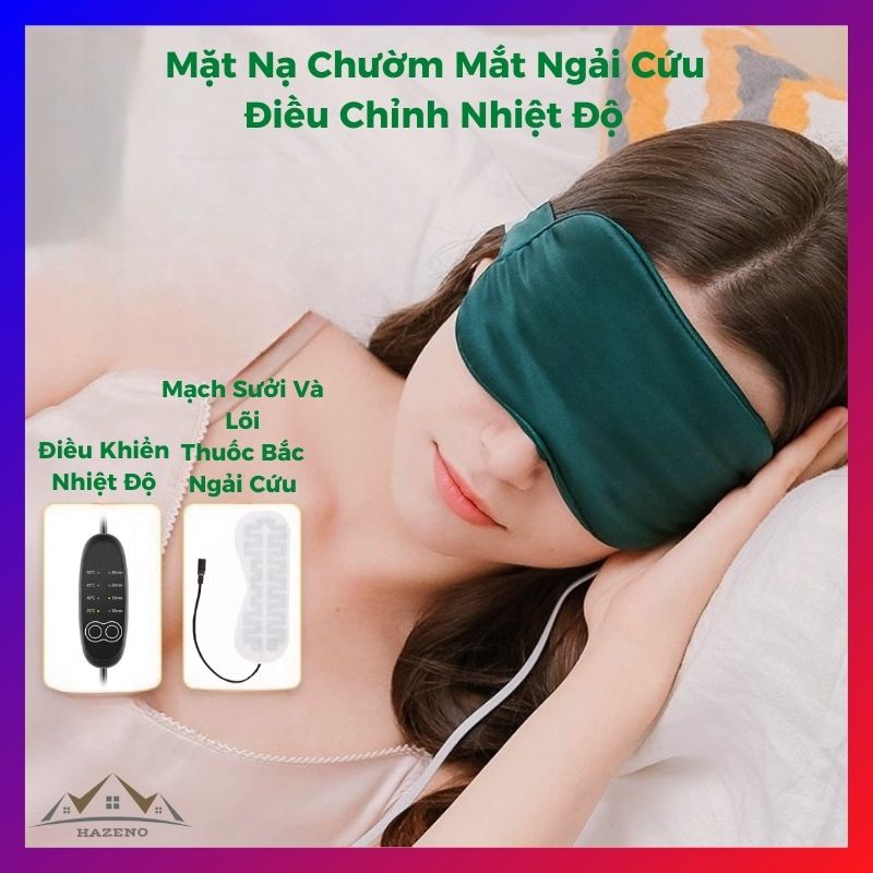 Túi Chườm Nóng Mắt Ngải Cứu Thuốc Bắc Làm Nóng Tự Động Có Điều Khiển Nhiệt Độ Hẹn Giờ Giảm Mỏi Mắt Quầng Thâm Hiệu Quả