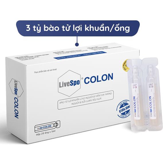 Livespo Colon - hộp 20 ống- có chứa các lợi khuẩn giúp cân bằng lại hệ vi sinh đường ruột, giúp đường ruột bé khoẻ mạnh