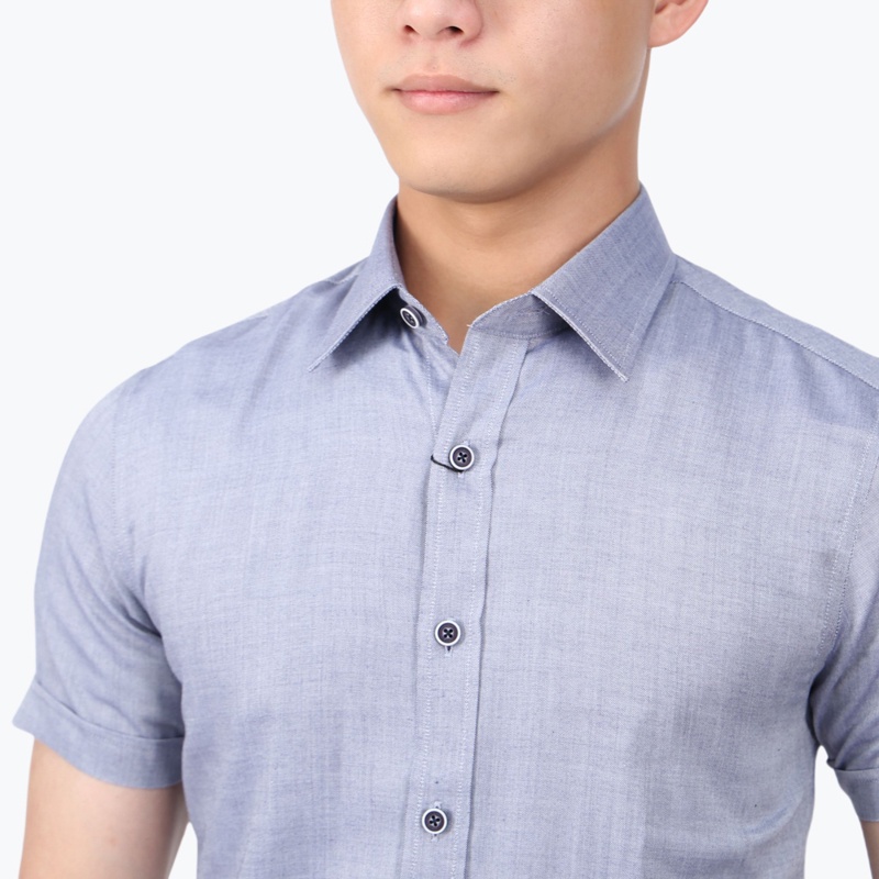 Áo sơ mi ngắn tay Nam Owen Bamboo Slim Fit Navy - AS220135N