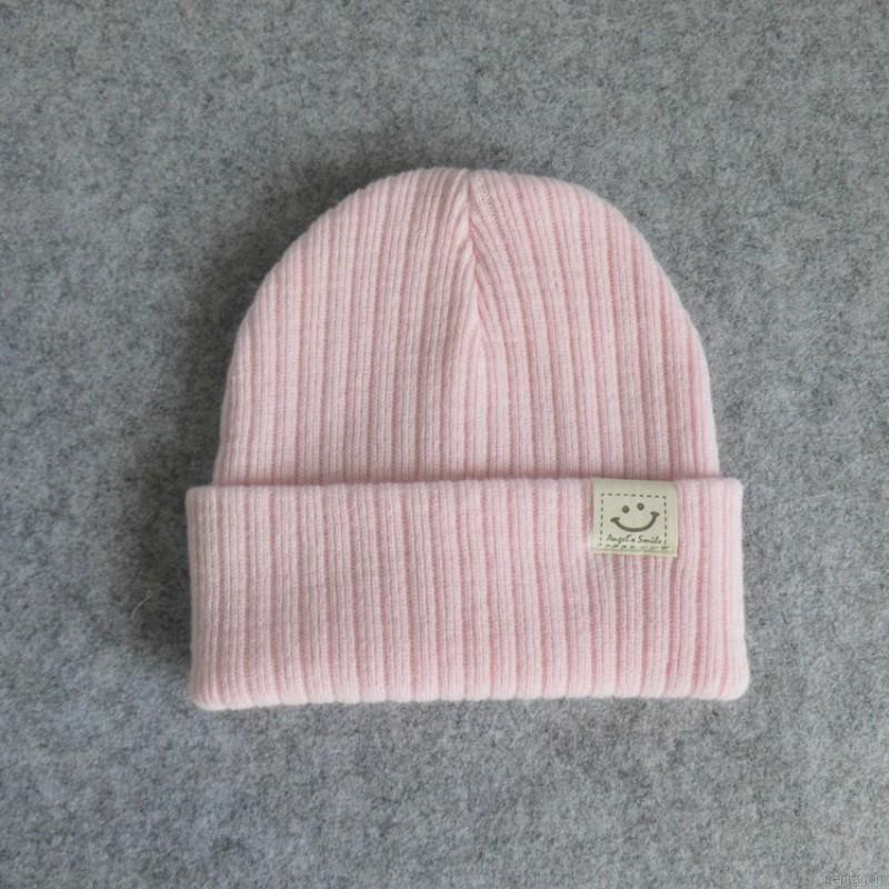 Mũ len trùm đầu màu trơn giữ ấm tiện lợi cho bé