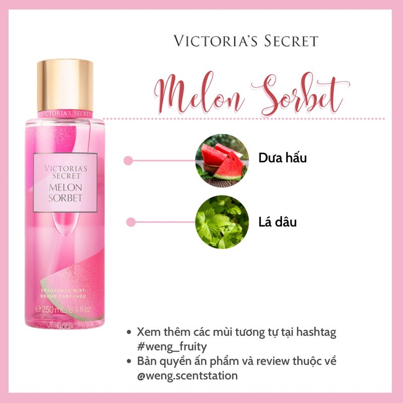 Xịt thơm toàn thân Victoria’s Secret mùi Melon Sorbet