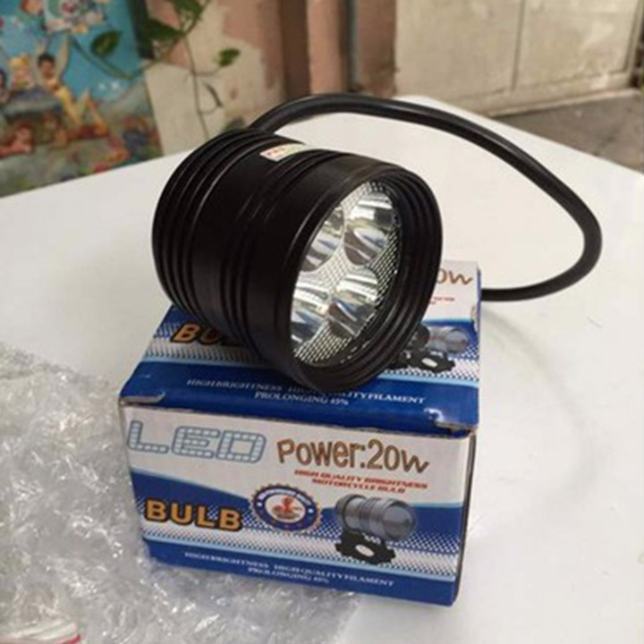 Đèn pha led L4 NGẮN siêu sáng, Đèn led tản nhiệt gắn cho xe ga xe số, bảo hành 3 THÁNG