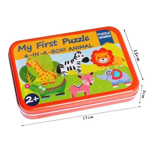 Bộ xếp hình 6 hình khởi đầu My First Puzzle hộp sắt cho bé thỏa sức sáng tạo