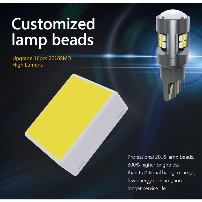 1 Đèn LED T10 W5W WY5W 2016 16SMD Siêu Sáng Cho Xe Hơi